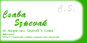 csaba szpevak business card